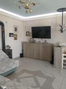 TV a/nebo společenská místnost v ubytování Λουτράκι Πανοράμα