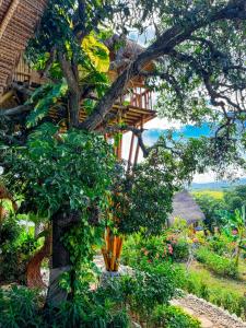 Penida Bambu Green Villas外面的花园