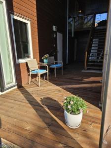 Un balcon sau o terasă la Sentral hybelleilighet i Tromsø