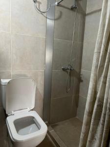 un baño con inodoro y ducha en Loft D-Oro, en Comodoro Rivadavia 9 fotos más
