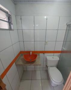 Koupelna v ubytování Quarto Casal com Ar no Centro