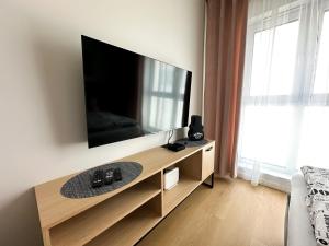 TV a/nebo společenská místnost v ubytování Eden Apartament Plac Wolności Centrum self check-in 24h
