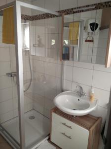 Koupelna v ubytování Ferienwohnung am Küstenwald