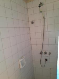 a bathroom with a shower with a toilet in it at Casa familiar de dos plantas in Guaymallen