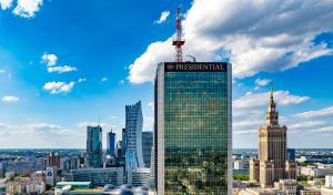 Uma visão geral de Varsóvia ou uma vista da cidade tirada do hotel