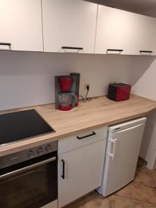 Kuchyň nebo kuchyňský kout v ubytování NEU Ferienwohnung Damrau
