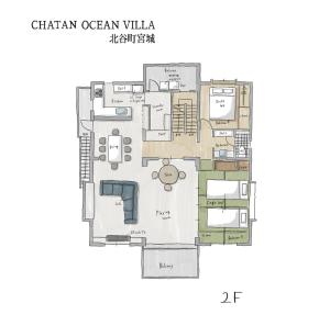 北谷町にあるCHATAN OCEAN Villaのチャタム オーシャン ヴィラのフロアプラン