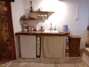 パルガにあるChaos Woodcraft Apartmentのシンクとカウンターのあるキッチン