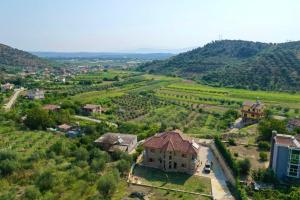 an aerial view of a house in a vineyard at Bujtina ALDOR in Berat
