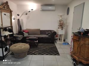 ストラスブールにあるMurat appartement 3 piecesのソファとラグのあるリビングルーム +1枚の写真