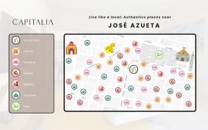 a screenshot of a cell phone with a map at Capitalia Centro Historico in Mexico City