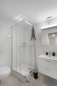 Bilik mandi di Book2Stay - modernes Studio OLMA-Areal