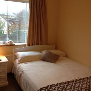 Dormitorio pequeño con cama y ventana en Dun Roamin, en Galway
