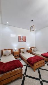 艾兹鲁Spacieux Appartement的一间有两张床的房间