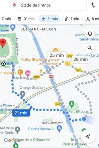 a map of the city of paris at Maison proche Paris Stade de France in Aubervilliers