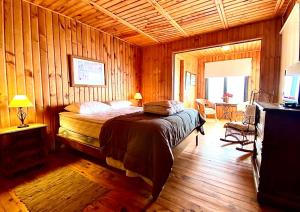 Postel nebo postele na pokoji v ubytování Cabaña en Maitencillo