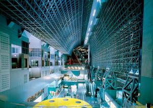 a view of a building with a large ceiling at Hotel Granvia Kyoto in Kyoto