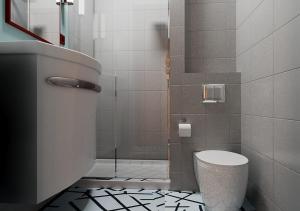 Koupelna v ubytování McDreams Hotel Stuttgart-City + 17 fotografií