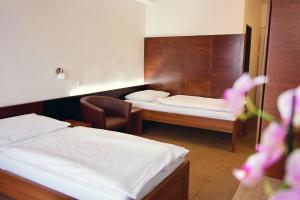 Ένα ή περισσότερα κρεβάτια σε δωμάτιο στο Hotel Merkur - Jablonec nad Nisou