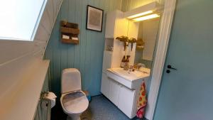 un piccolo bagno con un water e un lavandino di The perfect stop - 3rd floor & Lodge a Lødingen