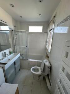 a bathroom with a toilet and a shower and a sink at Idéal pour visiter Paris in Saint-Mandé +8 photos