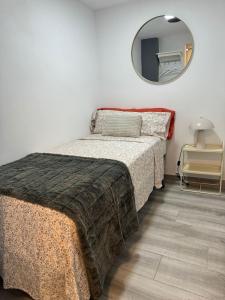 a bedroom with a bed and a mirror at Dream Loft Sc in Santa Cruz de Tenerife