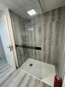 a shower with a glass door in a bathroom at Dream Loft Sc in Santa Cruz de Tenerife