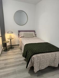 a bedroom with a bed and a mirror on the wall at Dream Loft Sc in Santa Cruz de Tenerife