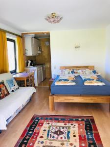 Posteľ alebo postele v izbe v ubytovaní Ferienwohnung am Golfplatz