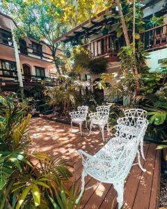 Um jardim em Eco-hotel El Rey del Caribe