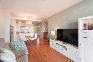 a living room with a couch and a flat screen tv at Apartamento Vista Paraiso in Adeje