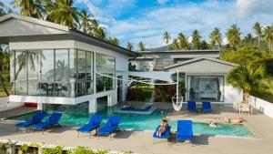 an aerial view of a house with a swimming pool at Bella Samui Beach Villa in Koh Samui
