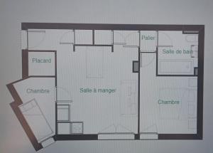 Plán poschodí v ubytovaní Spacieux appartement T2 & cabine