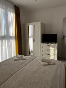 Ένα ή περισσότερα κρεβάτια σε δωμάτιο στο TheGold Apartament Băile Felix