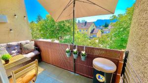 Balkón nebo terasa v ubytování Apartment near Salzburg 3 Zi Bergblick 92m2