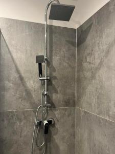 a shower with a shower head in a bathroom at Apartament Andrea in Oleśnica +18 photos