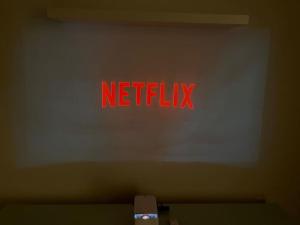 a netflix sign on the side of a wall at Stilvolle Wohnung in Offenburg in Offenburg