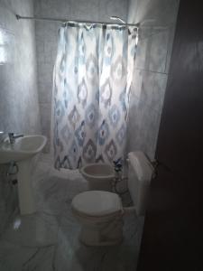 a bathroom with a toilet and a sink at La casita de marga2 in Tandil