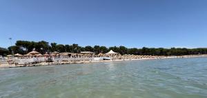 a beach with chairs and umbrellas and people on it at Sea Gargano Home in Poggio Imperiale