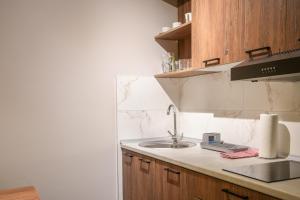 Kuchyň nebo kuchyňský kout v ubytování Apartmani Element + 9 fotografií