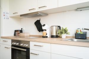 Kuchyň nebo kuchyňský kout v ubytování Idyllische Ferienwohnung am Schaalsee - Natur und Erholung pur