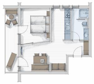 Plan piętra w obiekcie Der Brückenwirt