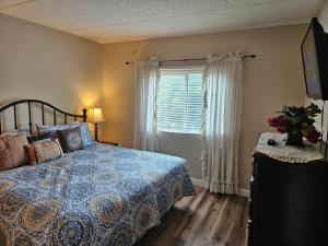 une chambre avec un lit et une fenêtre dans l'établissement Gatlinburg Chateau Condo 503, à Gatlinburg 20 autres photos