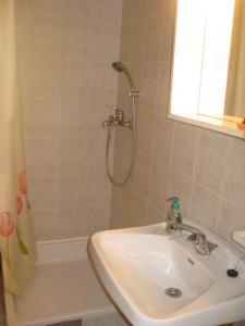 a bathroom with a shower and a sink and a tub at Nikolina Rooms in Dubrovnik