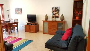 uma sala de estar com um sofá e uma televisão em Apartamento Silva em Albufeira