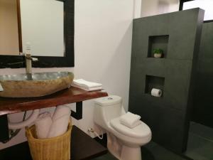 MuelleScala Inn的带水槽和马桶的浴室