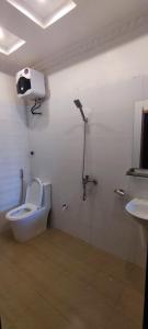 An KhêにあるSoftlife Homestay Văn Caoのトイレと洗面台付きのバスルーム