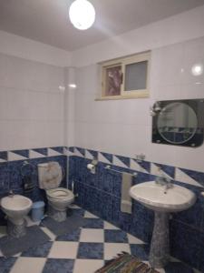 a bathroom with a toilet and a sink at Vila Tahiri 4 in Golem