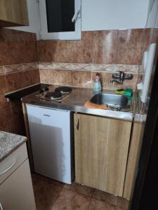 Kuchyň nebo kuchyňský kout v ubytování Bozovic Apartments I