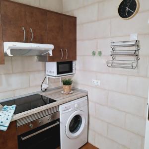 Kuchyň nebo kuchyňský kout v ubytování Apartamento ROSA BEACH